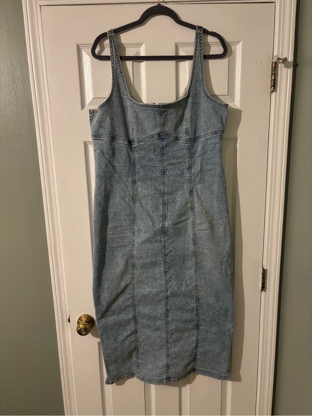 wild fable Light Wash Denim Midi Dress